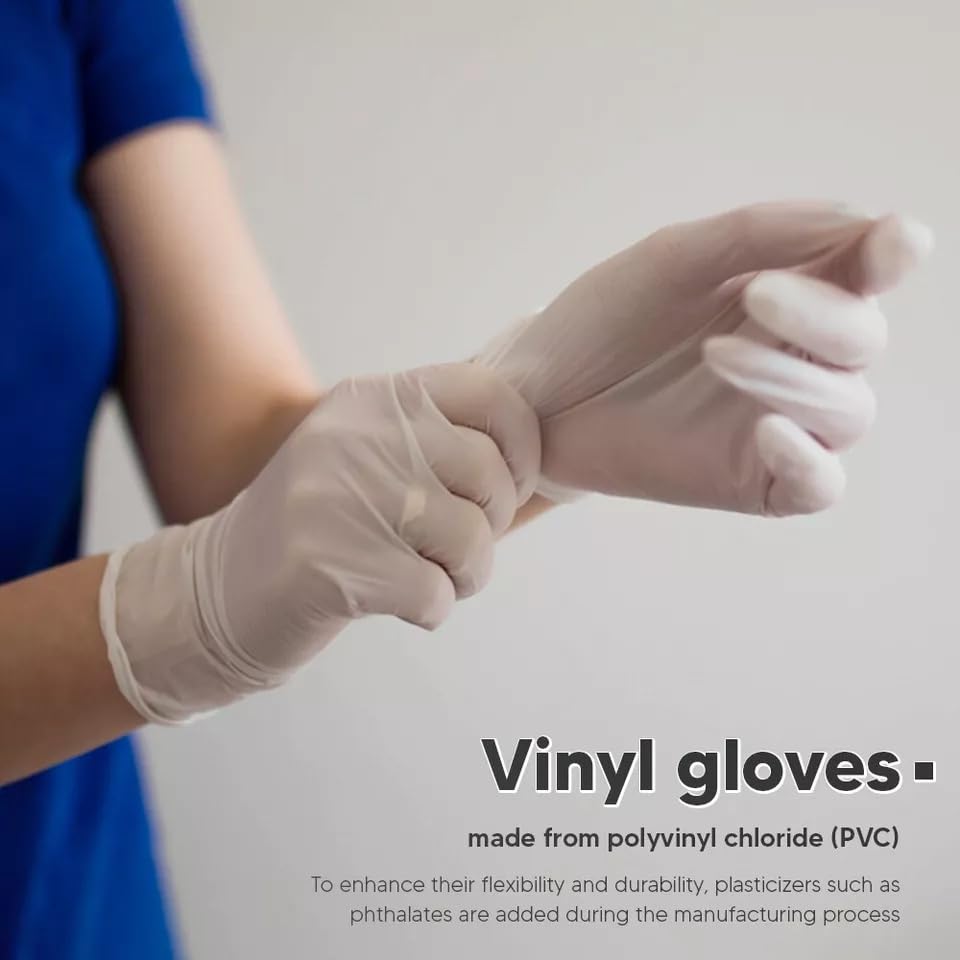 Venuscello Vinyl Disposable Gloves Clear - Powder Free & Latex Free – Strong & Durable Plastic Gloves for Food Prep, Tattoo, Hairdressing & Medical Use – Non-Sterile & Ambidextrous