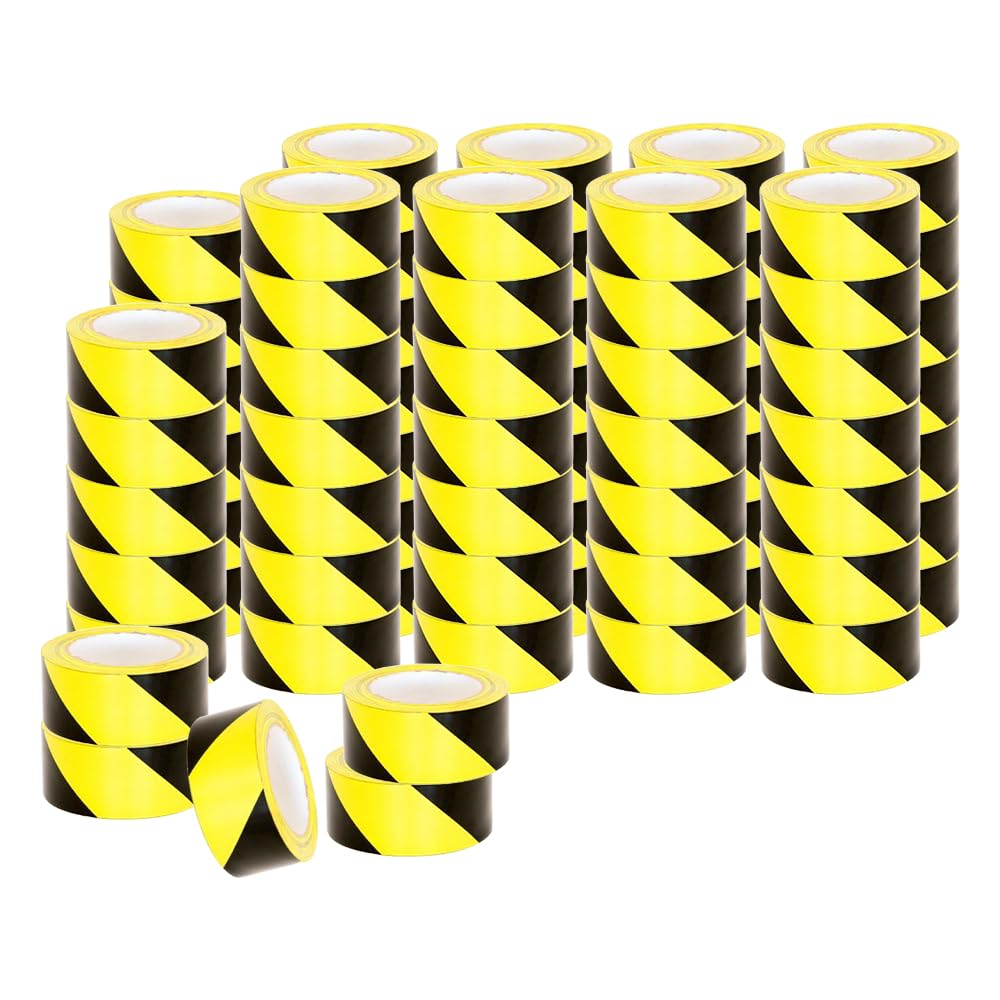 Venuscello® 48mm x 33m Floor Marking LDPE Black & Yellow Heavy Duty High Visibility Floor Hazard Lane Tape
