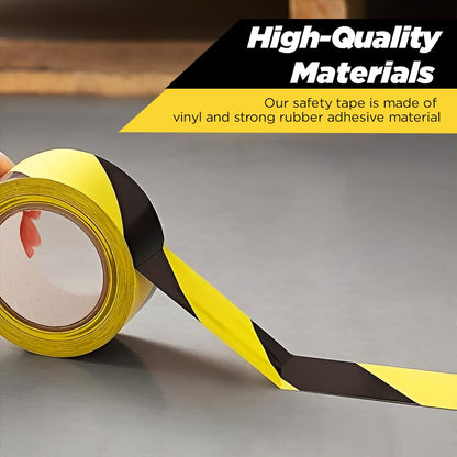 Venuscello® 48mm x 33m Floor Marking LDPE Black & Yellow Heavy Duty High Visibility Floor Hazard Lane Tape