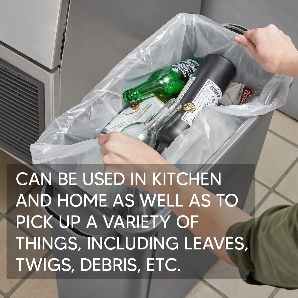 Venuscello® Heavy Duty Bin Liner Bags | Plastic Clear Refuse Builder Bags 18" x 29" x 39" 200 Gauge Rubbish Bags for Home Kitchen & Gardening Garbage Waste