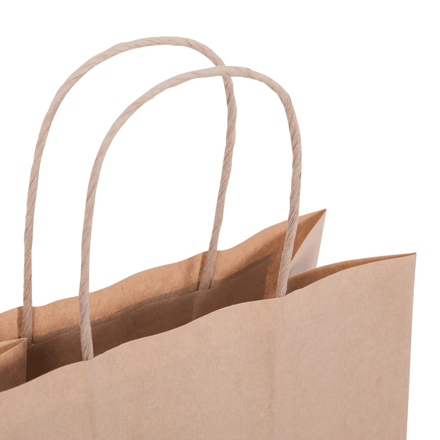 Venuscello® Kraft Paper Bag Twisted Handle - Twist Carrier - SOS Bag Sacks for Takeaway, Grocery, Shopping & Food Use - Brown