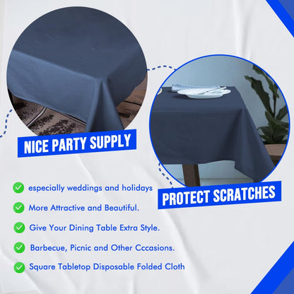 Venuscello® 25 x Paper Table Cover Square Tabletop Disposable Folded Cloth to Protect Table for Birthday Party - 90cm x 90cm