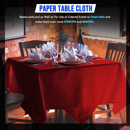 Venuscello® 25 x Paper Table Cover Square Tabletop Disposable Folded Cloth to Protect Table for Birthday Party - 90cm x 90cm