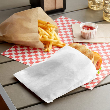 Venuscello® Greaseproof White Kraft Paper Bags for Takeaway Food & Grocery