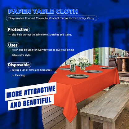 Venuscello® 25 x Paper Table Cover Square Tabletop Disposable Folded Cloth to Protect Table for Birthday Party - 90cm x 90cm