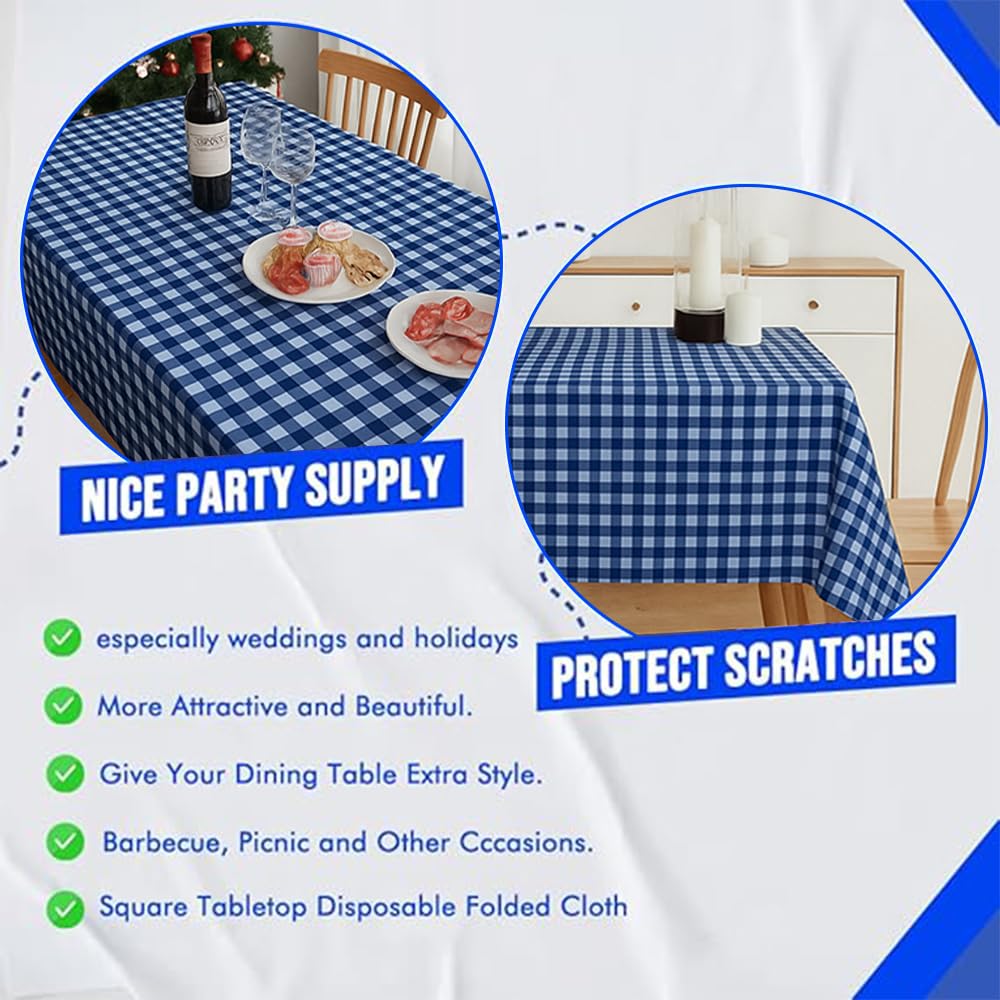 Venuscello® 25 x Paper Table Cover Square Tabletop Disposable Folded Cloth to Protect Table for Birthday Party - 90cm x 90cm