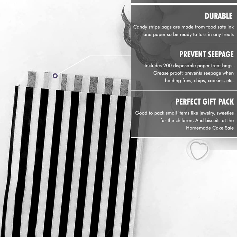 Venuscello® Candy Bags Striped Sweet Paper Bag for Sweets Christmas Party Halloween Wedding & Baby Shower