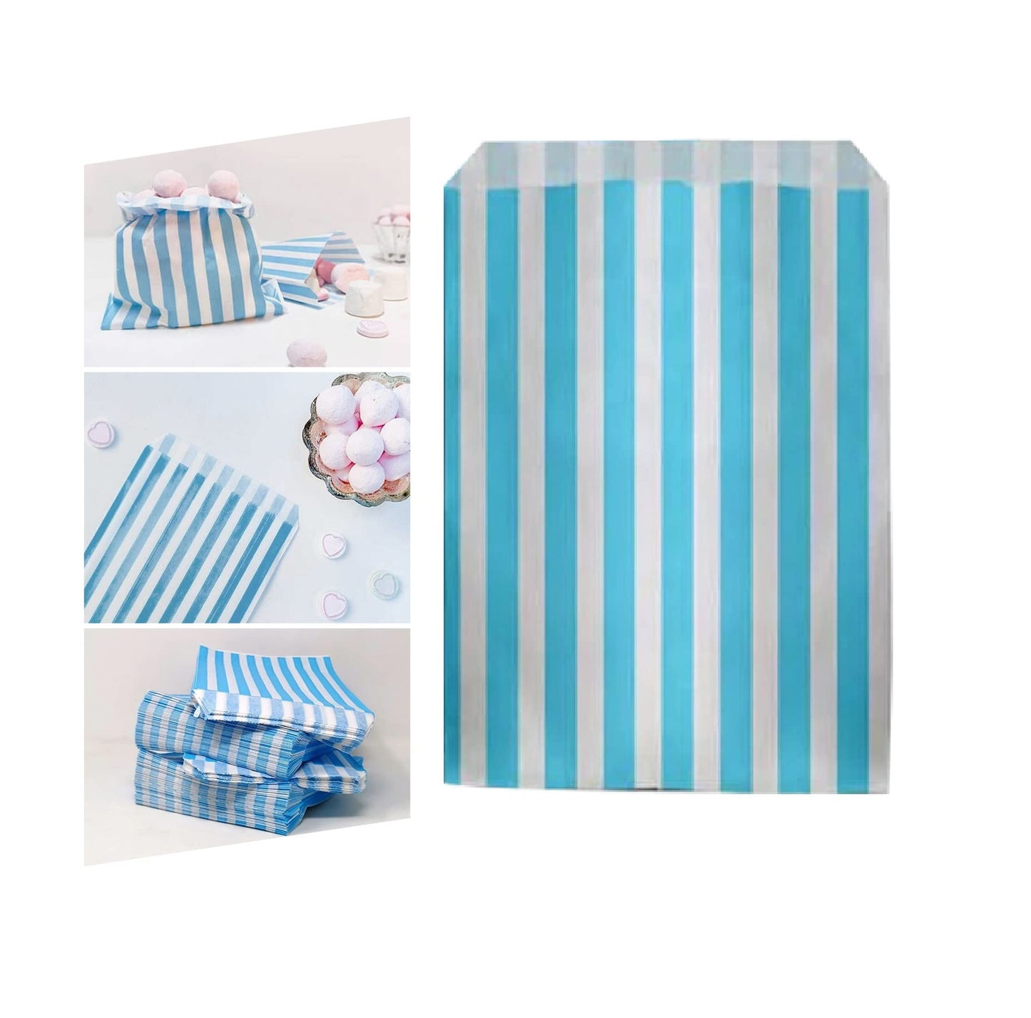 Venuscello® Candy Bags Striped Sweet Paper Bag for Sweets Christmas Party Halloween Wedding & Baby Shower