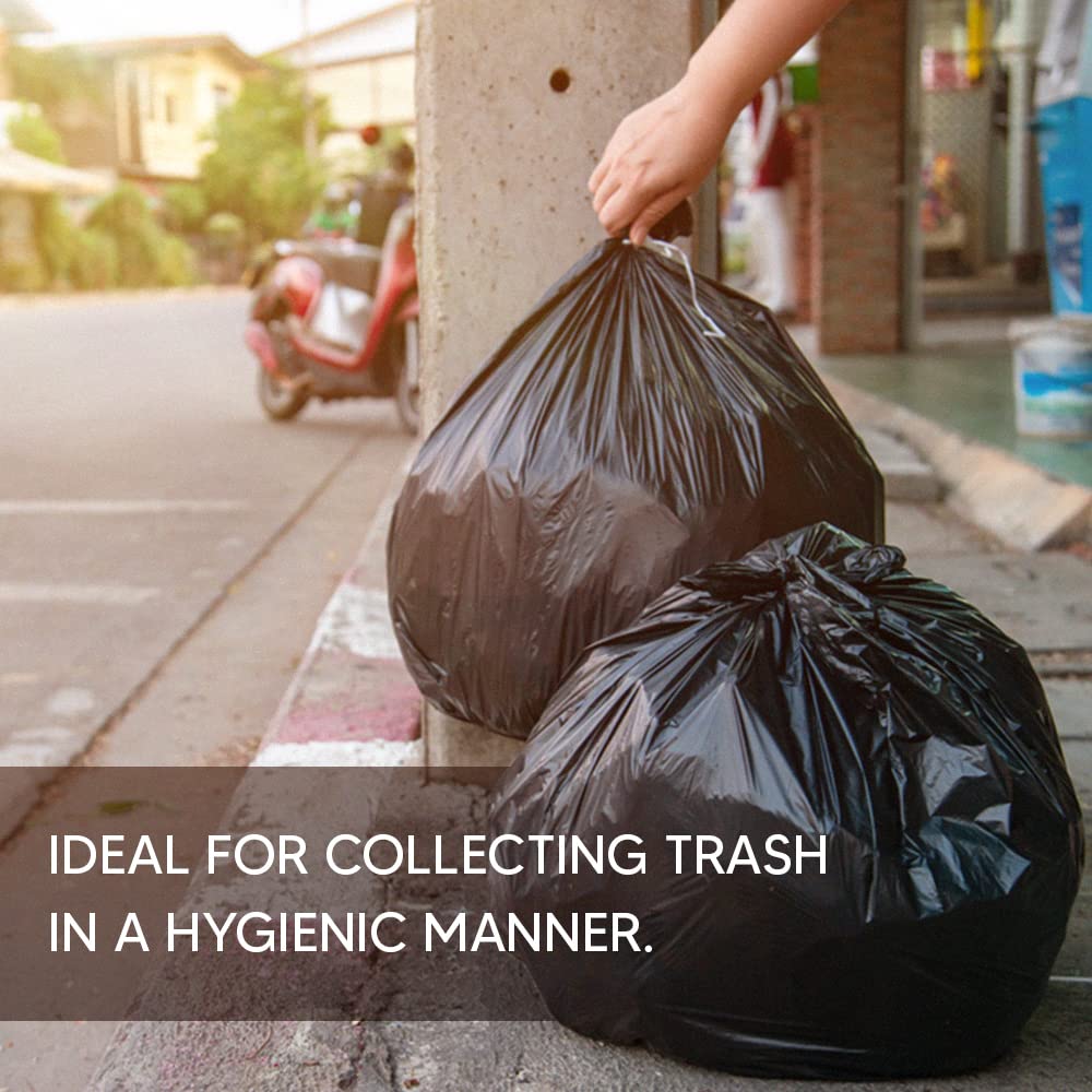 Venuscello® Wheelie Bin Liner Heavy Duty Black Refuse Sacks 18" x 29" x 39" 200 Gauge Rubble Rubbish Bags for Construction Garbage Bio hazard Wastage