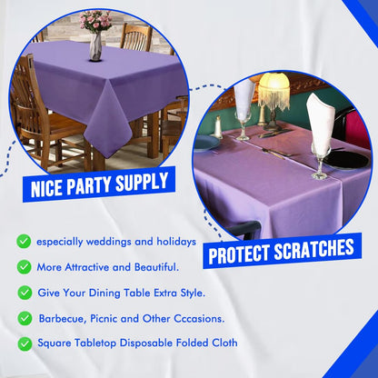 Venuscello® 25 x Paper Table Cover Square Tabletop Disposable Folded Cloth to Protect Table for Birthday Party - 90cm x 90cm