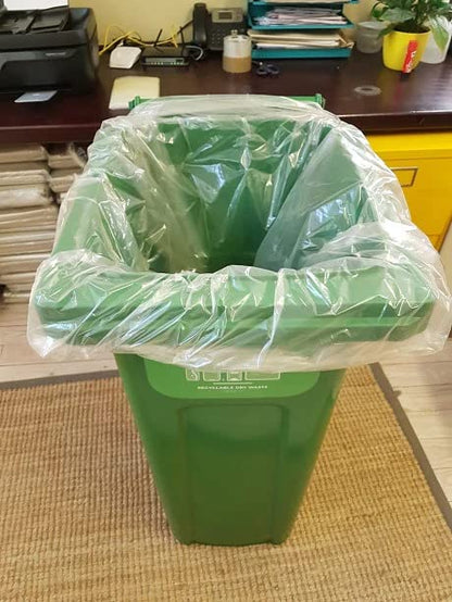 Venuscello® Biodegradable Tie Top Clear Bin Liners – Heavy Duty Compostable Dustbin Wheelie Bags