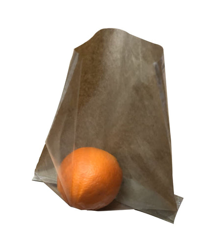Venuscello® Film Front Cellophane Paper Clear Window Bag for Sandwich, Cake, Chocolate, Dessert, Cookies, Sweets & Other Foods - Brown