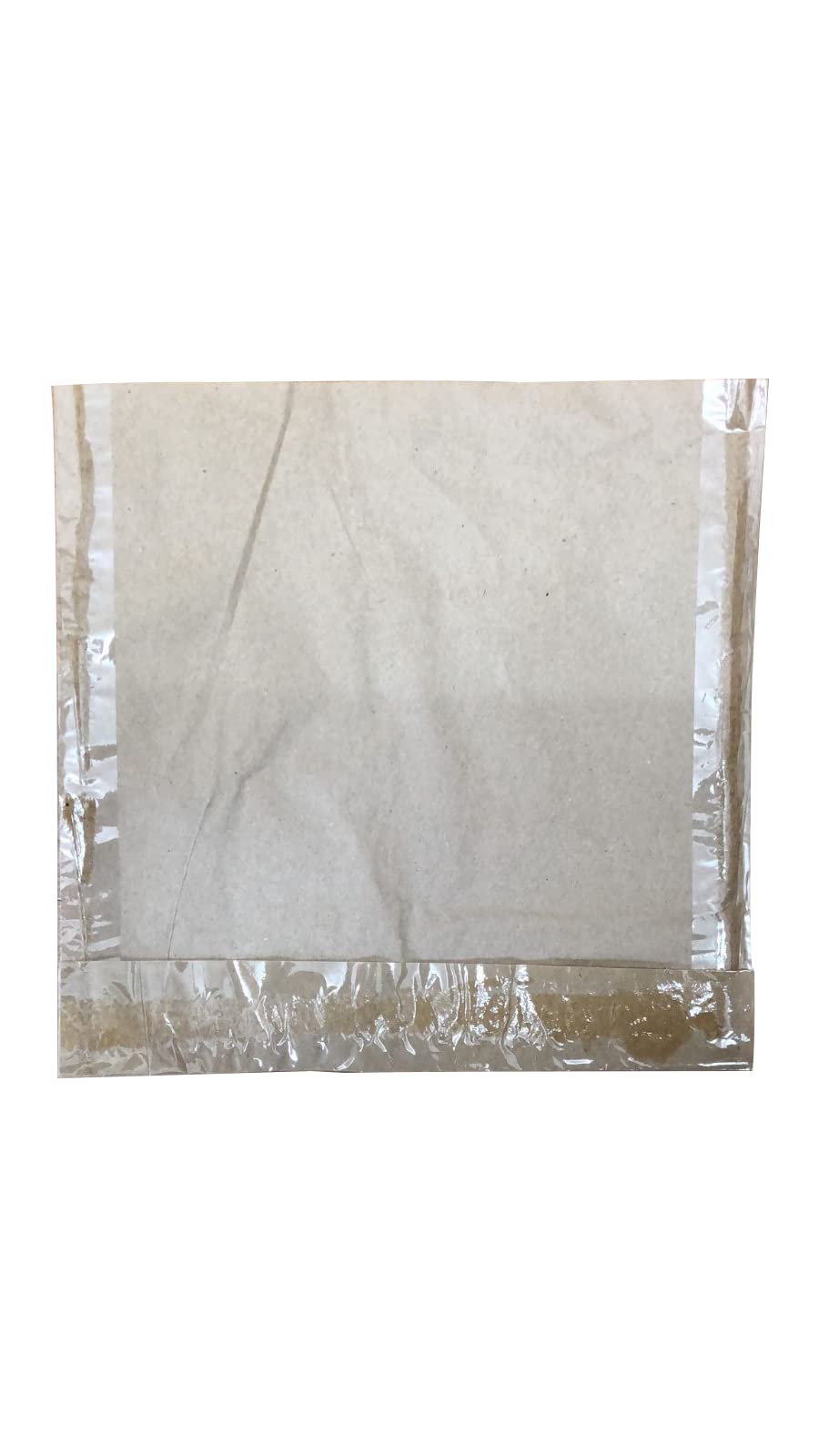 Venuscello® Film Front Cellophane Paper Clear Window Bag for Sandwich, Cake, Chocolate, Dessert, Cookies, Sweets & Other Foods - Brown