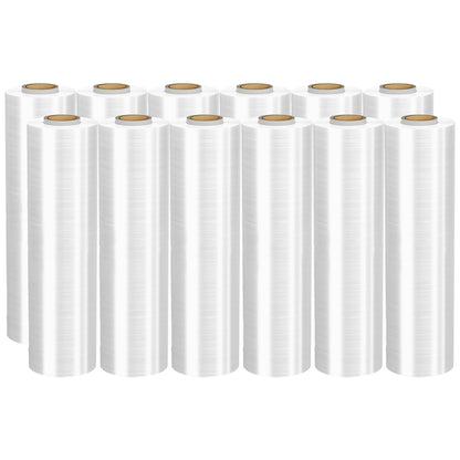 Venuscello Recyclable Sticky Pallet Shrink Wrapping Roll Extended 450mm x 300m 1.9Kg 13 Micron Thickness Cling Film