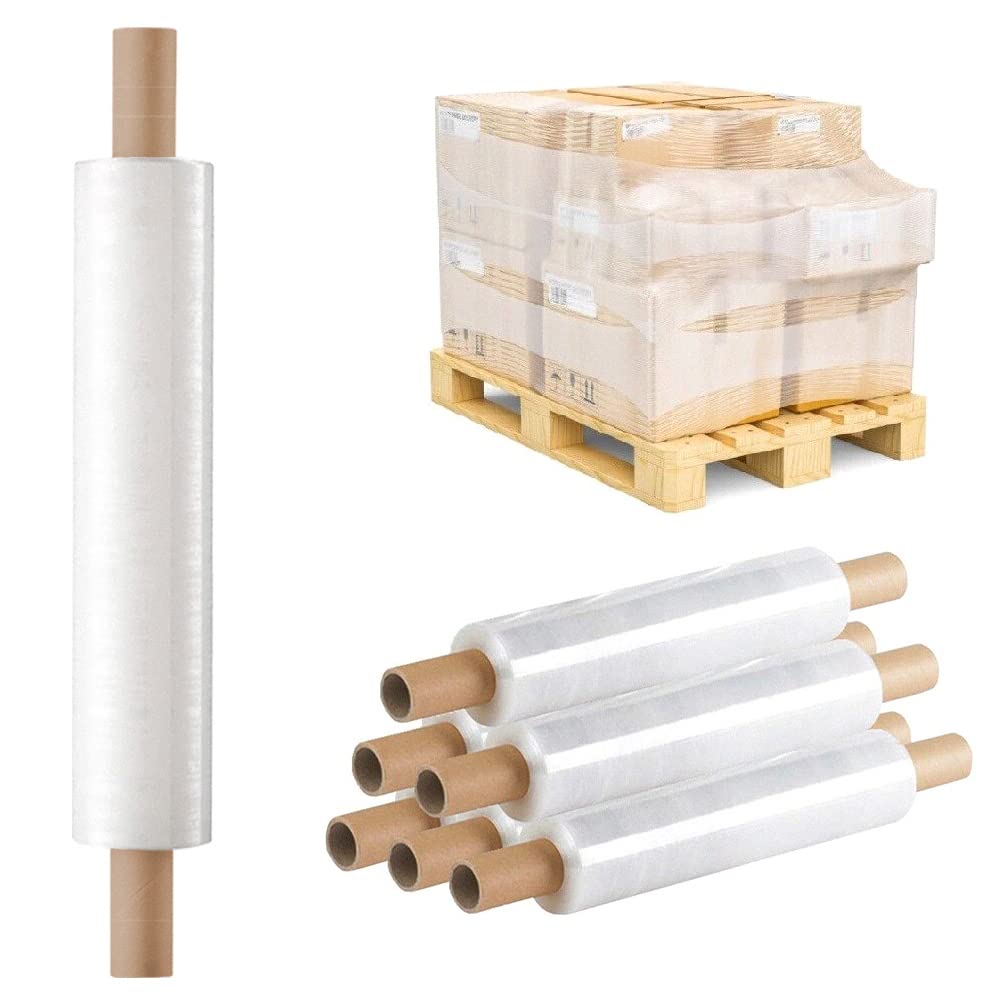 Venuscello® Pallet Stretch Wrapping Roll 400mm x 200m 20mu Extended Core Heavy Duty Shrink Wrap for Secure Packaging & Moving