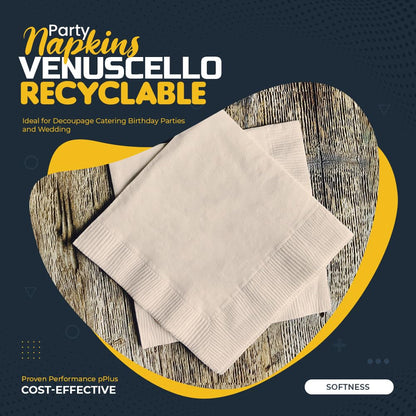Venuscello Swantex Paper Napkins Parties Napkins Multicolored 33cm & 40cm 2-Ply Disposable Ideal for Birthday, Wedding Catering & Dinner