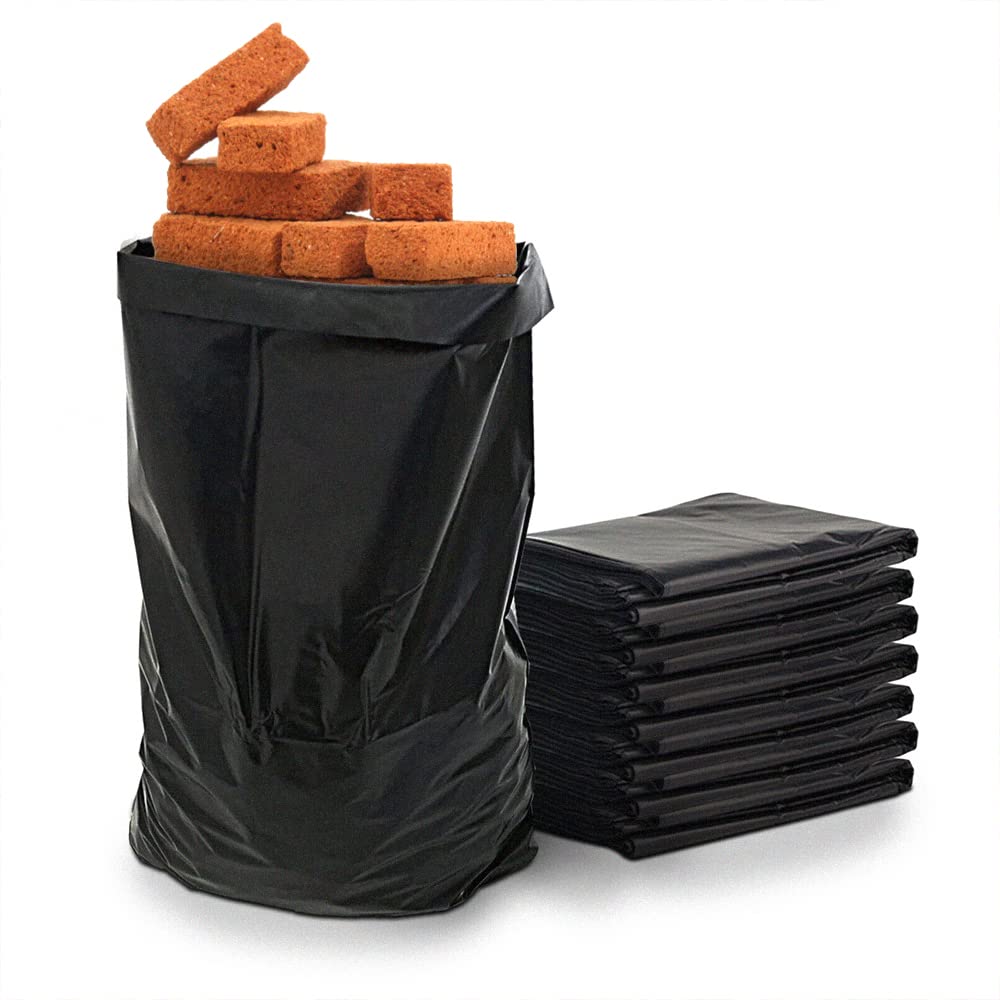 Venuscello® Rubble Sacks Heavy Duty | Plastic Black Refuse Builder Bags 20" x 30" 400 Gauge Rubbish Bags for Gardening Construction Garbage Waste