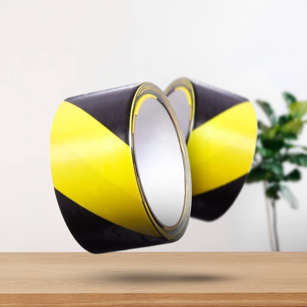 Venuscello 48mm x 33m Floor Marking LDPE Black & Yellow Heavy Duty High Visibility Floor Hazard Lane Tape