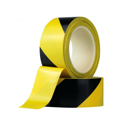 Venuscello 48mm x 33m Floor Marking LDPE Black & Yellow Heavy Duty High Visibility Floor Hazard Lane Tape
