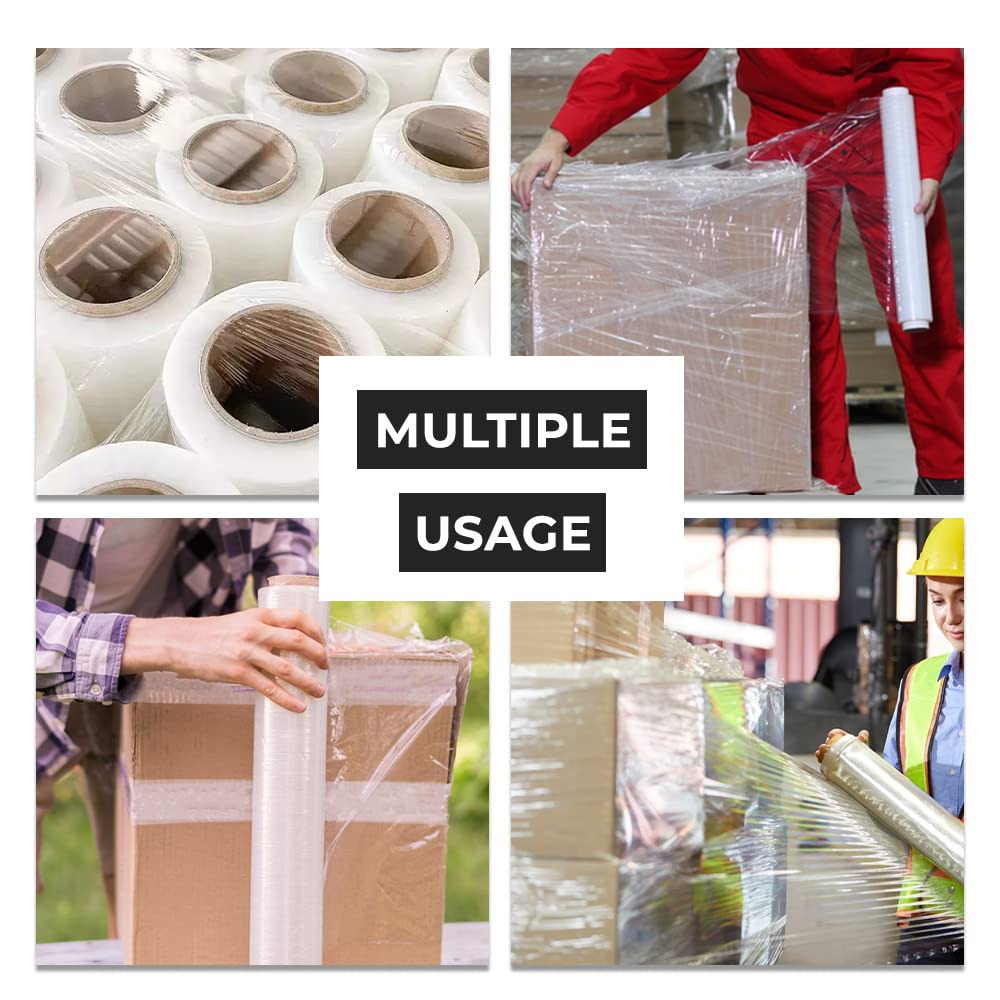 Venuscello® Pallet Wrap Roll Stretch Shrink Wrapping Roll 500mm x 300m 23mu Clear Non Extended Core Cling Film for Industrial Uses & Moving