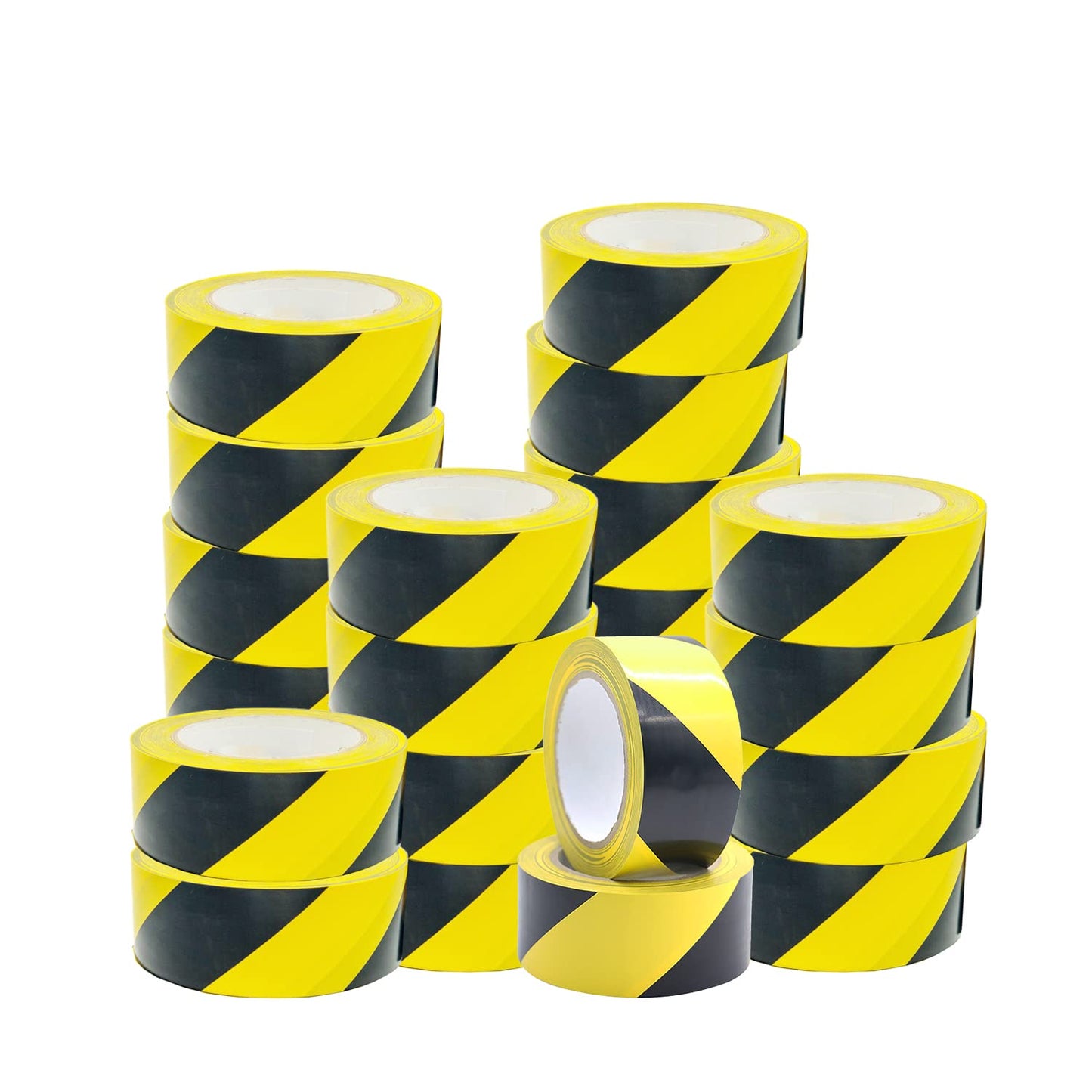 Venuscello 48mm x 33m Floor Marking LDPE Black & Yellow Heavy Duty High Visibility Floor Hazard Lane Tape