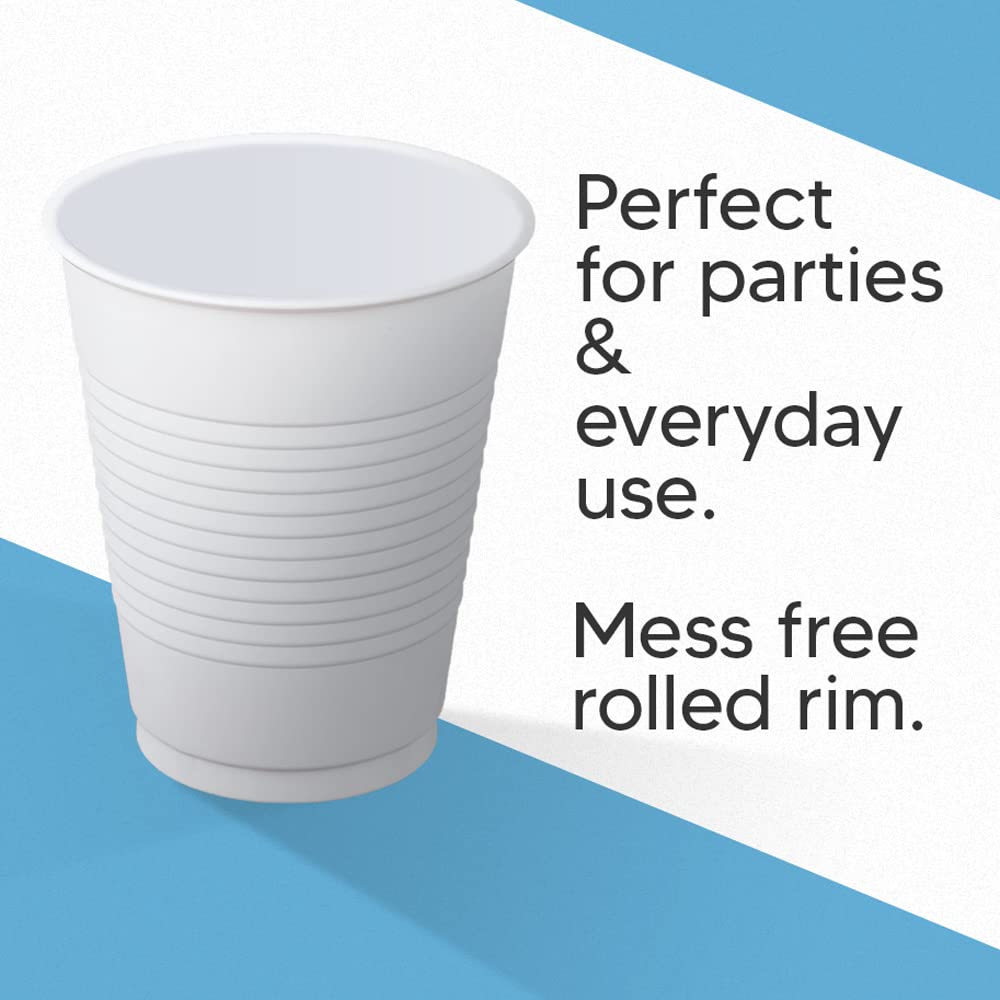 Venuscello® 100 x Disposable Plastic Cutlery Party Tableware Set Banquet Roll Paper Plates 3 Section Plastic Dishes Cups & Napkins for Catering Supply