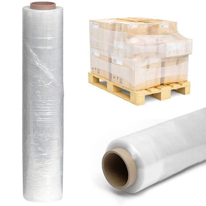 Venuscello® Pallet Wrap Roll Stretch Shrink Wrapping Roll 500mm x 300m 23mu Clear Non Extended Core Cling Film for Industrial Uses & Moving