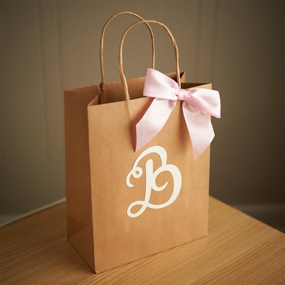 Venuscello Twisted Handle Paper Bags 19.30cm x 21.84cm x 8.12cm Brown Kraft Carrier Party Bag for Shopping Cloths & Jewellery - 7.6 x 8.6 + 3.2 inch (XS)