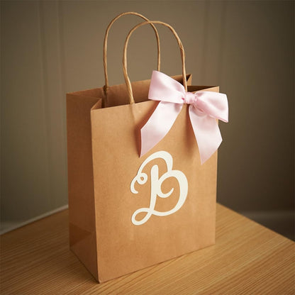 Venuscello Twisted Handle Paper Bags 19.30cm x 21.84cm x 8.12cm Brown Kraft Carrier Party Bag for Shopping Cloths & Jewellery - 7.6 x 8.6 + 3.2 inch (XS)