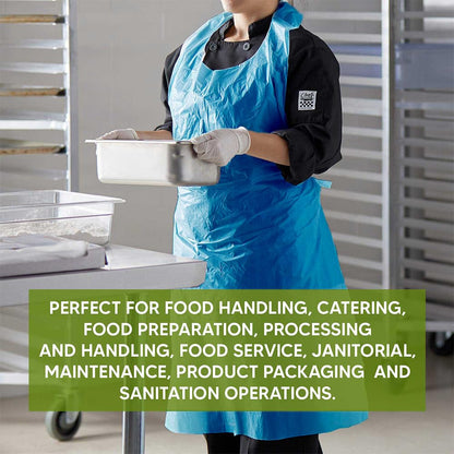 Venuscello Heavy Duty Disposable Aprons For Adults Polythene Aprons For PPE Protection. Full Body Protective Aprons For Women & Men - 16 Microns Thick, 686 x 1170mm Long