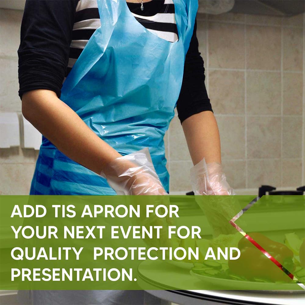 Venuscello Heavy Duty Disposable Aprons For Adults Polythene Aprons For PPE Protection. Full Body Protective Aprons For Women & Men - 16 Microns Thick, 686 x 1170mm Long