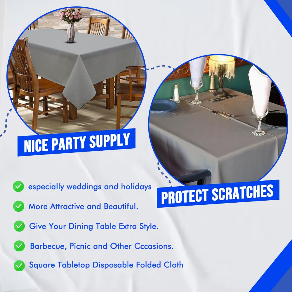 Venuscello Paper Table Cover Cloths, 90cm x 90cm Square, Disposable, Folded, for Birthday Party