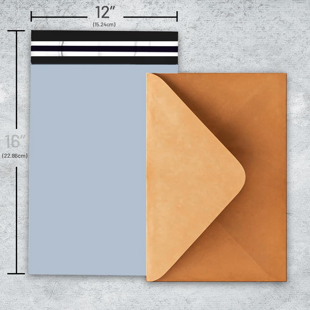 Strong Large Misprinted Light Grey Mailing Postal Postage Bags 12 x 16" Packaging Mailers [Use in Parcel, Delivery, Shipping, Mail, Package] [Plastic Envelopes]