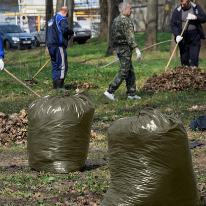 Venuscello Military Green Rubble Sacks Heavy Duty | Refuse Sacks Builders Bags 24 x 36 inch 350 Gauge Strong and Tear Resistant - Ideal for Builders, Contractors, Renovation and Garden Wastage