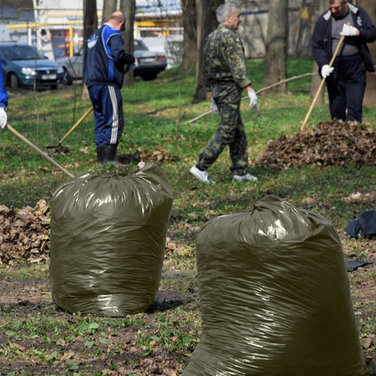 Venuscello Military Green Rubble Sacks Heavy Duty | Refuse Sacks Builders Bags 24 x 36 inch 350 Gauge Strong and Tear Resistant - Ideal for Builders, Contractors, Renovation and Garden Wastage