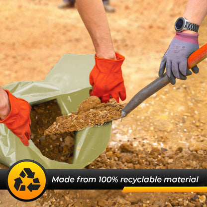 Venuscello Military Green Rubble Sacks Heavy Duty | Refuse Sacks Builders Bags 24 x 36 inch 350 Gauge Strong and Tear Resistant - Ideal for Builders, Contractors, Renovation and Garden Wastage