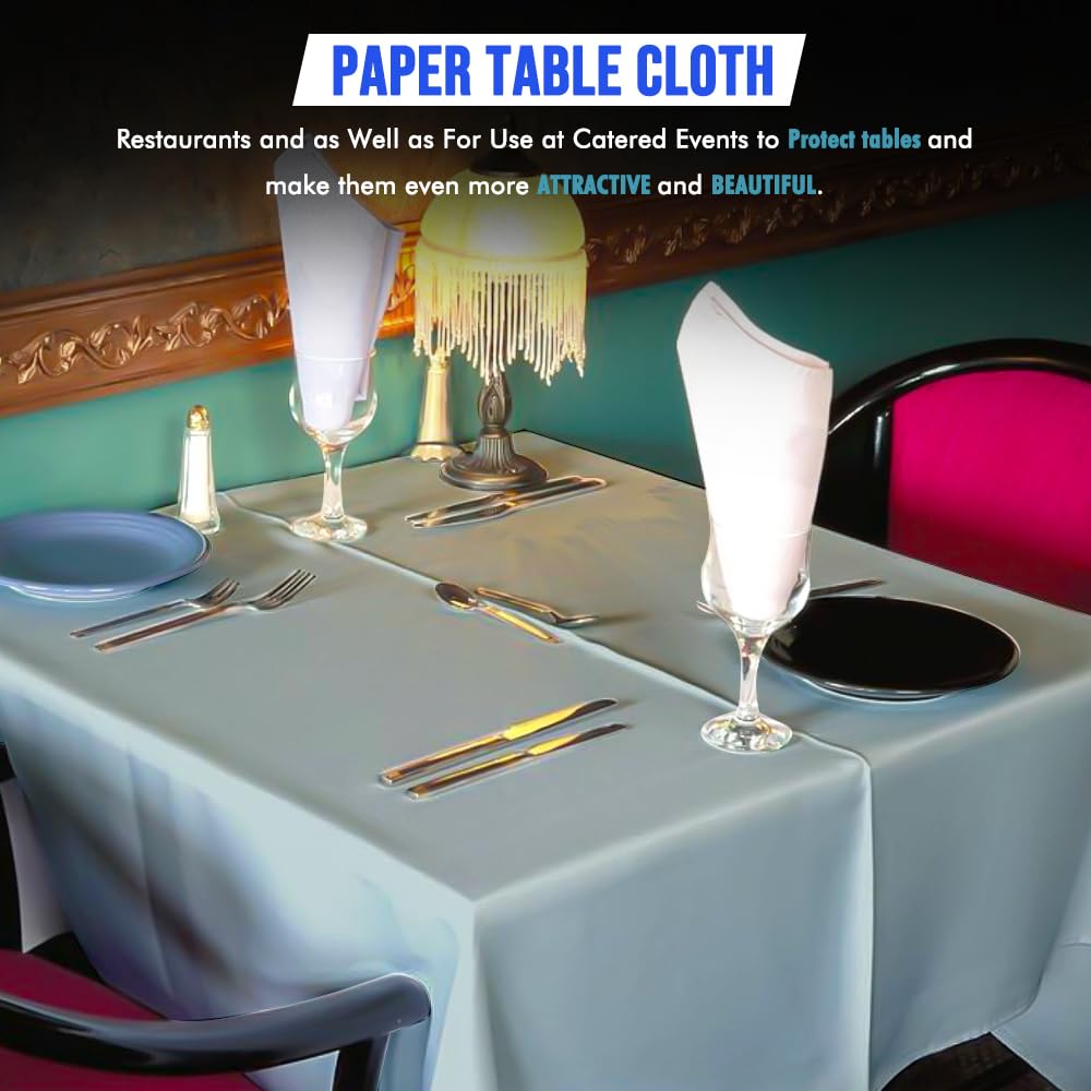 Venuscello Paper Table Cover Cloths, 90cm x 90cm Square, Disposable, Folded, for Birthday Party
