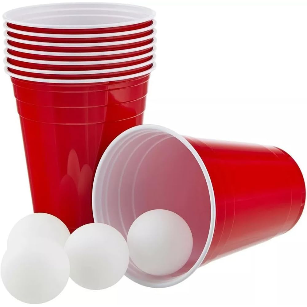 Venuscello Reusable Red Plastic Cups, 12 oz and 16 oz Sizes, Pack of 50 to 1000