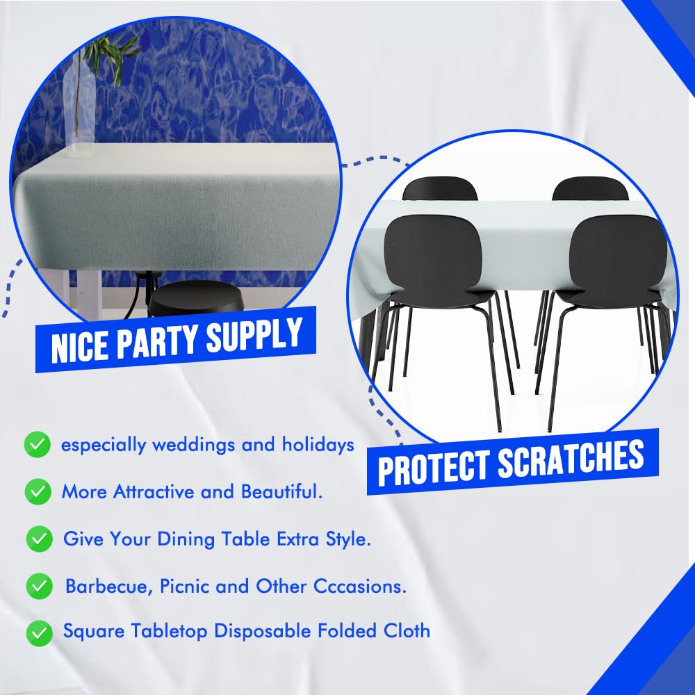 Venuscello Paper Table Cover Cloths, 90cm x 90cm Square, Disposable, Folded, for Birthday Party