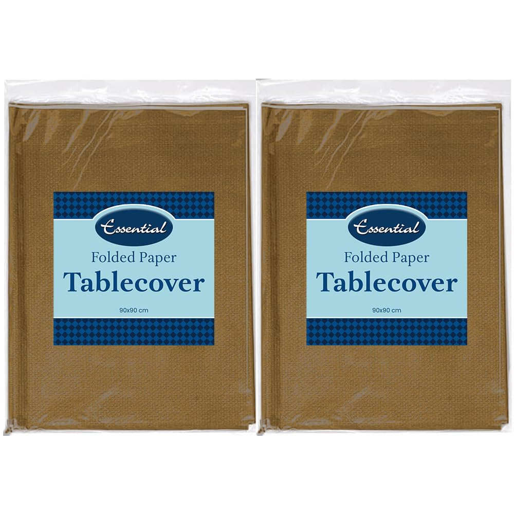 Venuscello Paper Table Cover Cloths, 90cm x 90cm Square, Disposable, Folded, for Birthday Party