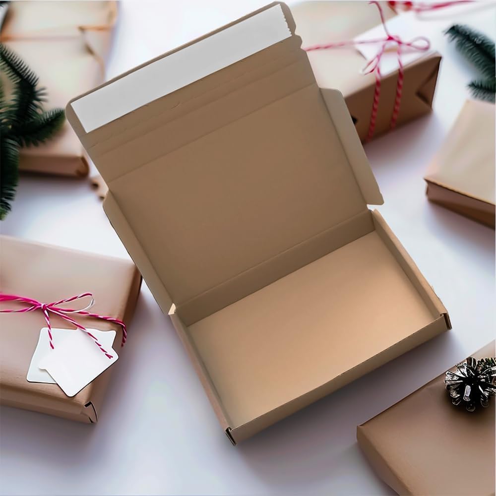 Large Letter Cardboard Boxes - Peel & Seal Corrugated Shipping Boxes for Parcels, E-Commerce & Gifts - Sturdy, Lightweight & Royal Mail Compatible