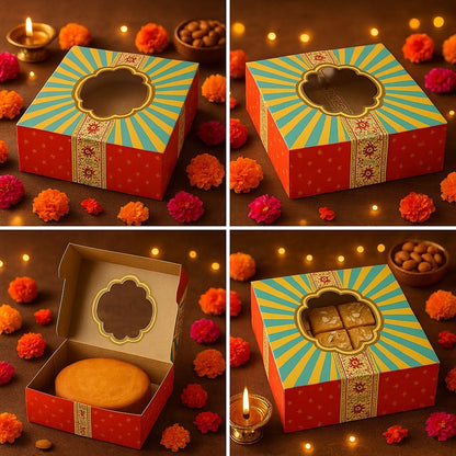 Venuscello Large Pink Square Cardboard Cake Boxes for Cakes Desserts Pies Storage Container Box