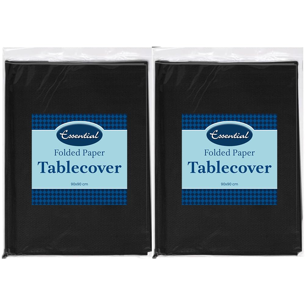 Venuscello Paper Table Cover Cloths, 90cm x 90cm Square, Disposable, Folded, for Birthday Party