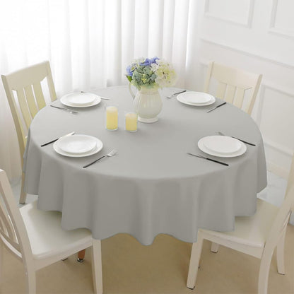 Venuscello Round Plastic Tablecloths Covers Reusable 84" (213cm) for Elegant & Durable Birthday & Events Table Decorations Home Use