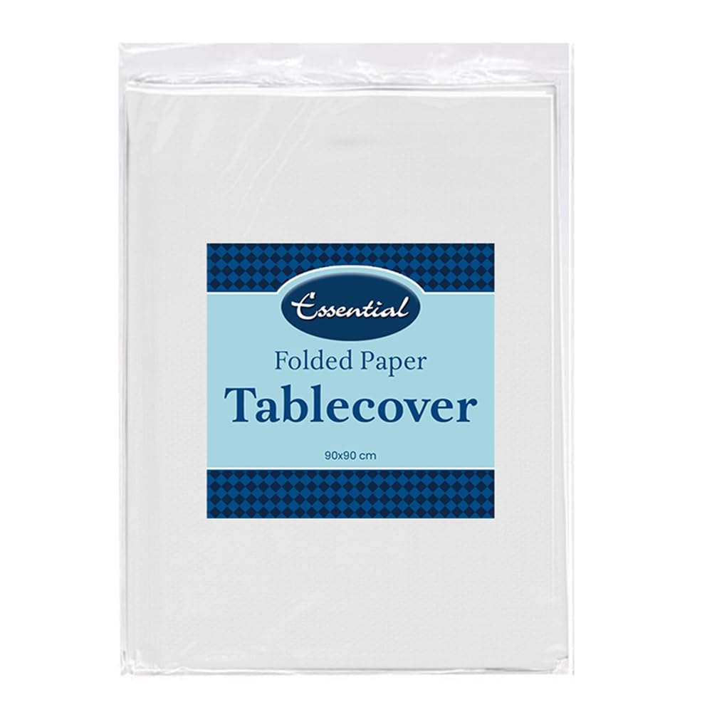 Venuscello Paper Table Cover Cloths, 90cm x 90cm Square, Disposable, Folded, for Birthday Party