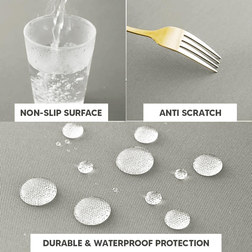 Venuscello Round Plastic Tablecloths Covers Reusable 84" (213cm) for Elegant & Durable Birthday & Events Table Decorations Home Use