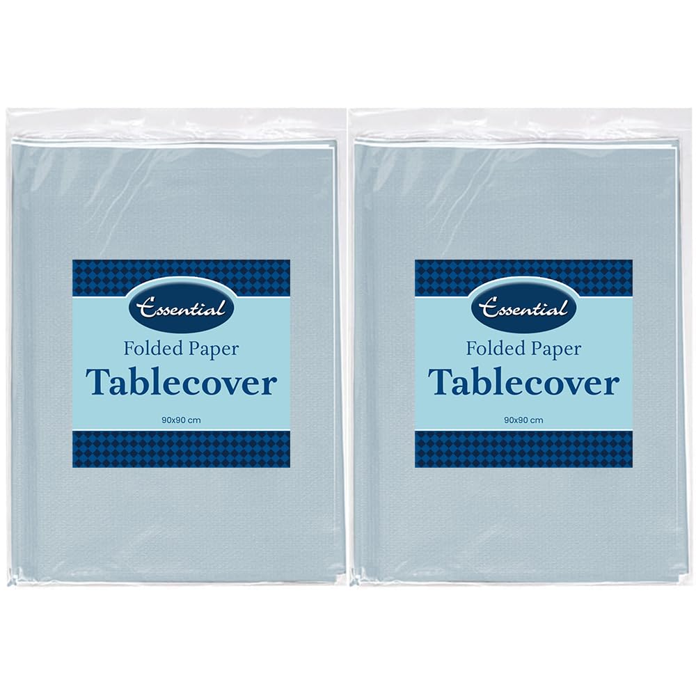 Venuscello Paper Table Cover Cloths, 90cm x 90cm Square, Disposable, Folded, for Birthday Party