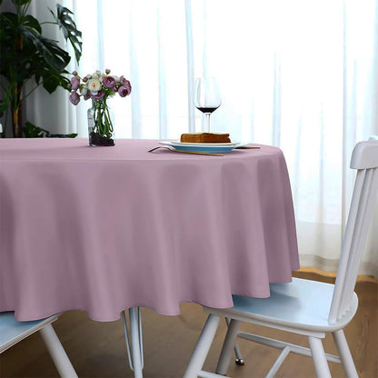 Venuscello Round Plastic Tablecloths Covers Reusable 84" (213cm) for Elegant & Durable Birthday & Events Table Decorations Home Use