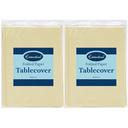 Venuscello Paper Table Cover Cloths, 90cm x 90cm Square, Disposable, Folded, for Birthday Party