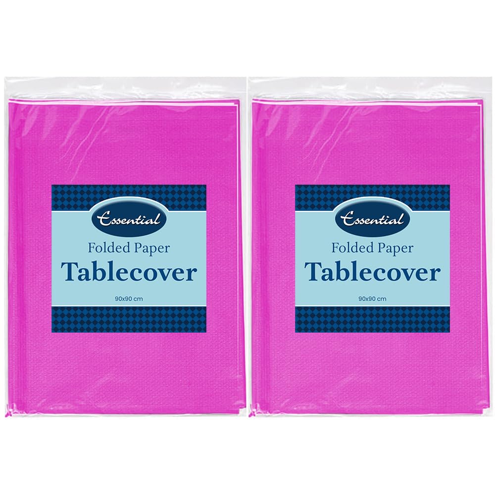 Venuscello Paper Table Cover Cloths, 90cm x 90cm Square, Disposable, Folded, for Birthday Party